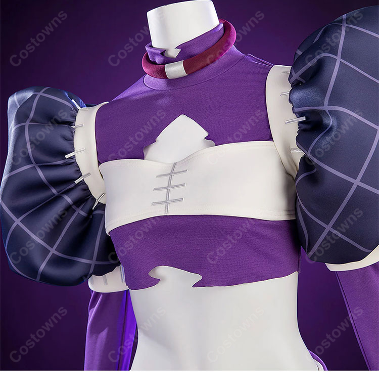 ガチアクタ ネルデ・ヒュウ・アマゾ コスプレ衣装 格子柄 パフスリーブ ワイドパンツ-5