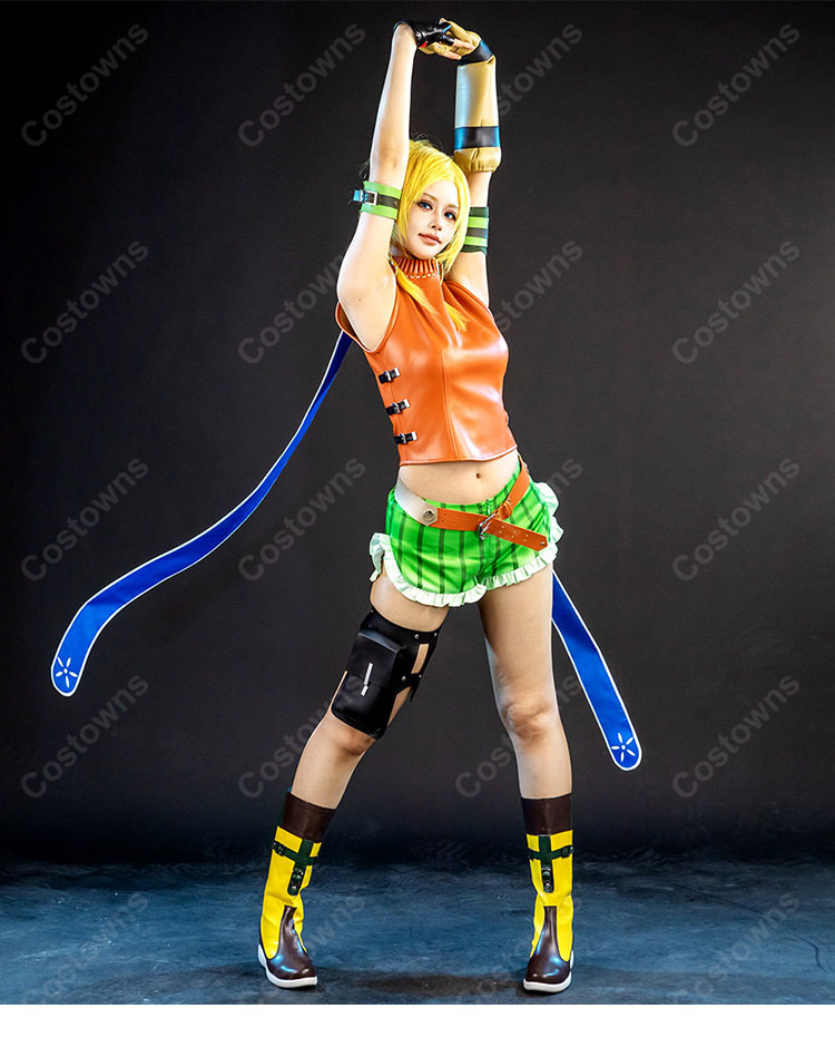 ファイナルファンタジーX リュック コスプレ衣装 FF10 アルベド族 通常衣装 高品質 再現 イベント 撮影-6