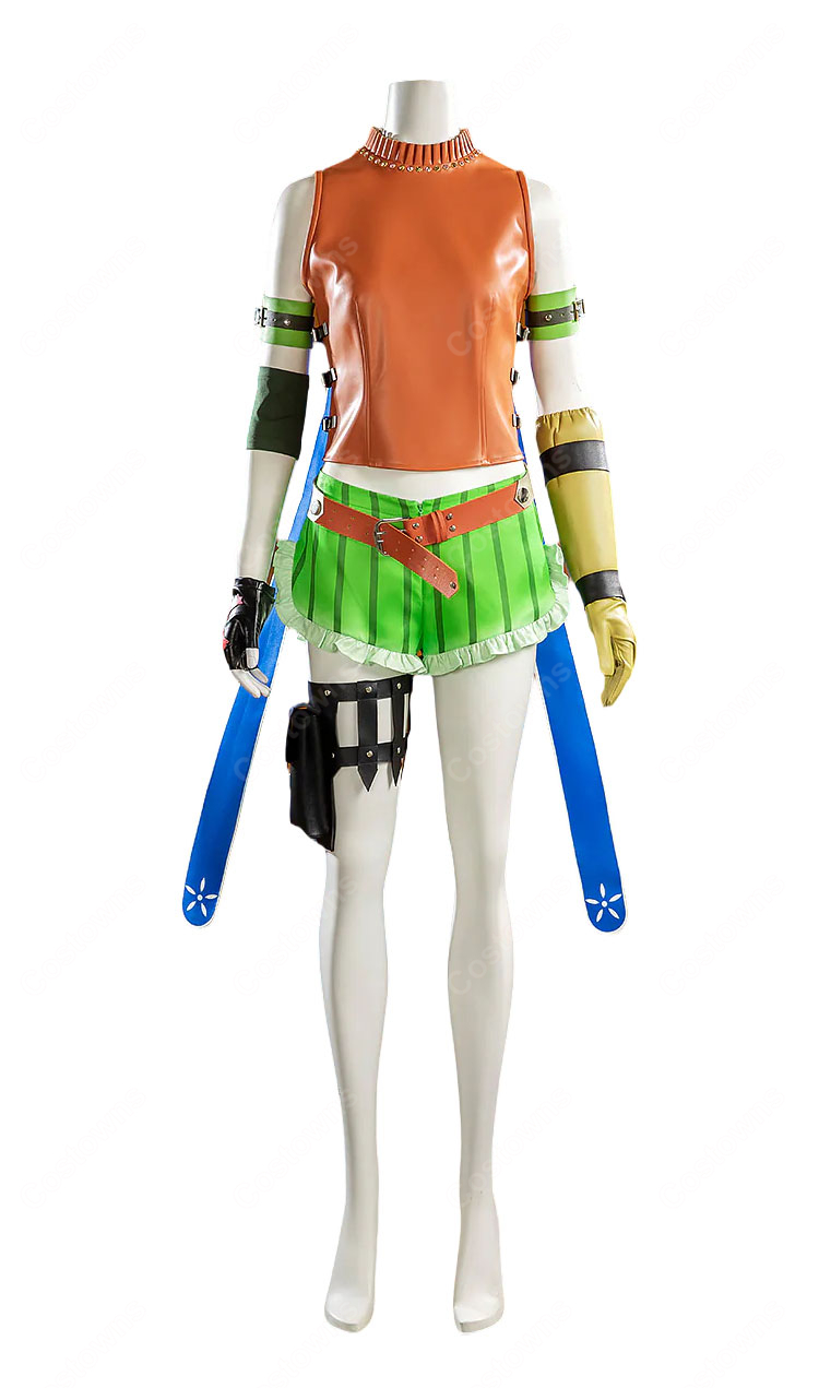ファイナルファンタジーX リュック コスプレ衣装 FF10 アルベド族 通常衣装 高品質 再現 イベント 撮影-2