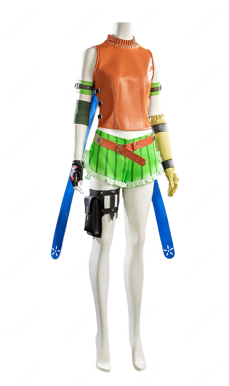 ファイナルファンタジーX リュック コスプレ衣装 FF10 アルベド族 通常衣装 高品質 再現 イベント 撮影-3