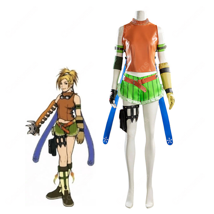 ファイナルファンタジーX リュック コスプレ衣装 FF10 アルベド族 通常衣装 高品質 再現 イベント 撮影-1