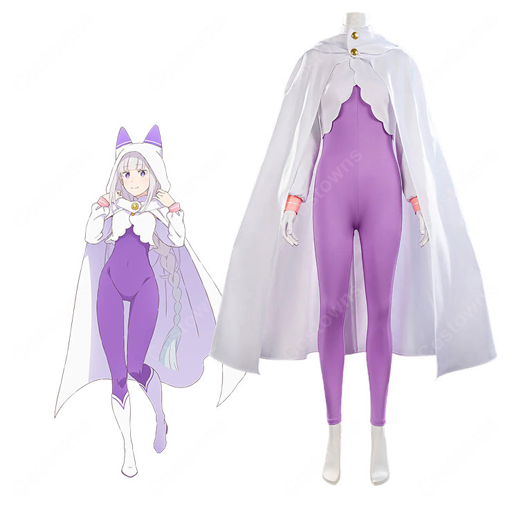 Re:ゼロから始める異世界生活 4th season エミリア 新衣装 コスプレ衣装  フード付きマント-1