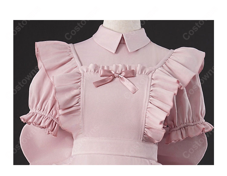 夢色パティシエール 天野いちご コスプレ衣装 決勝戦ドレス風 エプロン付き ピンク かわいい イベント仮装-4