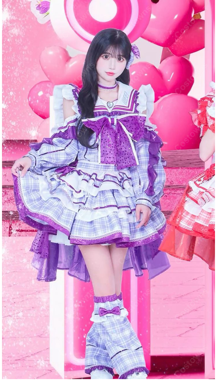 iLiFE! 純嶺みき コスプレ衣装 紫 隅からすみれまで全部好き！ ステージ衣装 アイドル衣装-3
