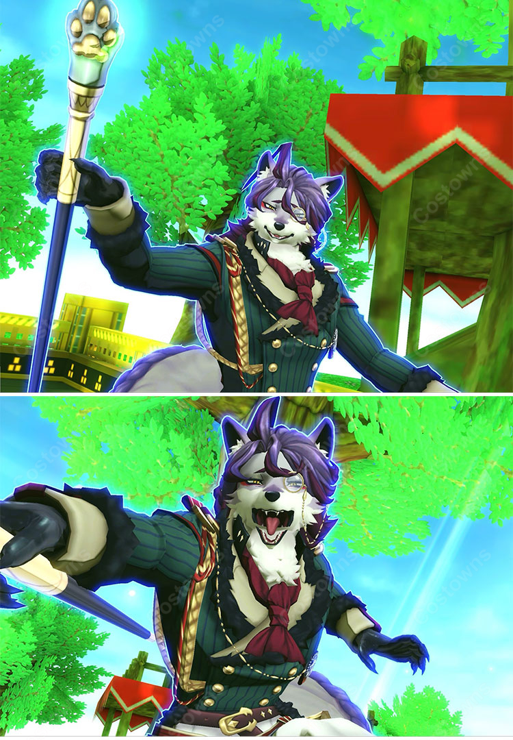 #コンパス　戦闘摂理解析システム シャルル・リヒター コスプレ衣装 辺境伯 獣人ヒーロー 通常服 飾緒・メガネ付き-3