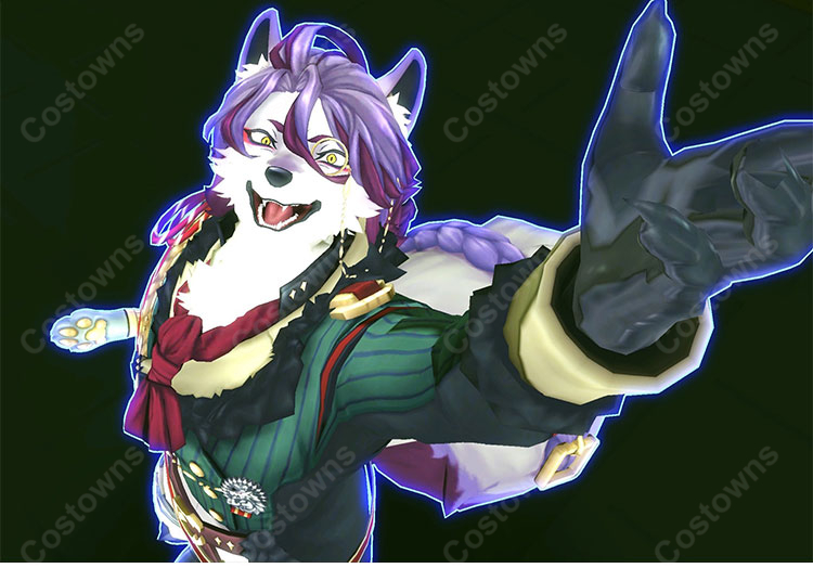 #コンパス　戦闘摂理解析システム シャルル・リヒター コスプレ衣装 辺境伯 獣人ヒーロー 通常服 飾緒・メガネ付き-4