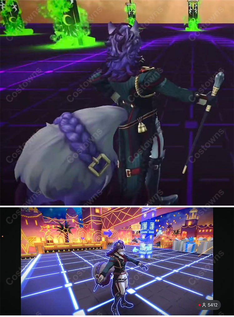 #コンパス　戦闘摂理解析システム シャルル・リヒター コスプレ衣装 辺境伯 獣人ヒーロー 通常服 飾緒・メガネ付き-6