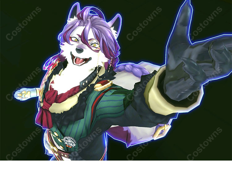 #コンパス　戦闘摂理解析システム シャルル・リヒター コスプレウィッグ 耳付き 獣耳 辺境伯 獣人ヒーロー 耐熱 かつら-3