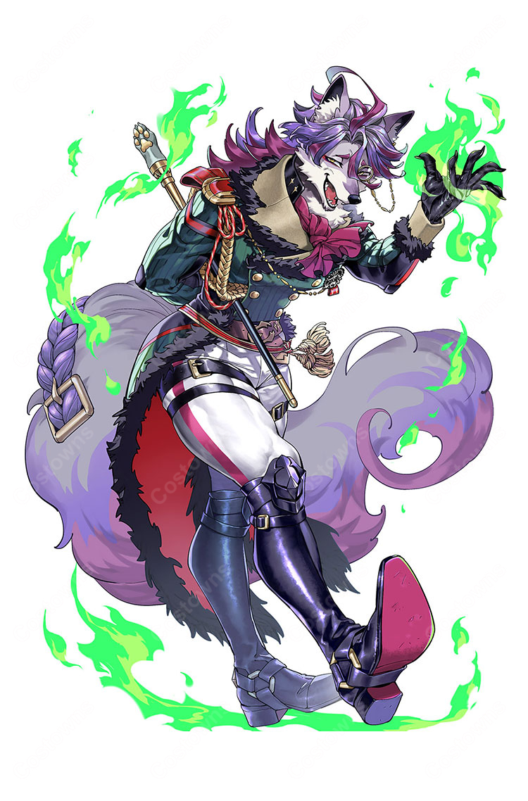 #コンパス　戦闘摂理解析システム シャルル・リヒター コスプレ仮面 マスク 獣人 口元造形 獣毛仕様 3Dプリント なりきり小道具-1