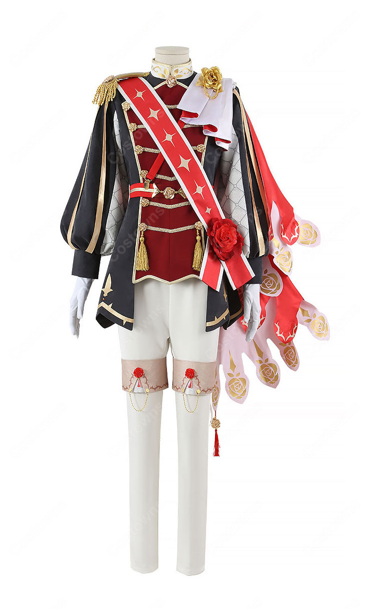 ウマ娘 プリティーダービー ローズキングダム 勝負服 コスプレ衣装 薔薇モチーフのマント付き イベント撮影向け-2
