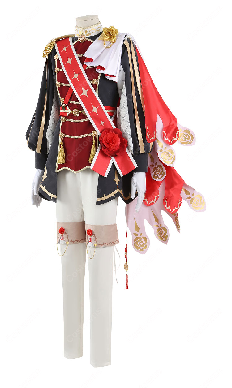 ウマ娘 プリティーダービー ローズキングダム 勝負服 コスプレ衣装 薔薇モチーフのマント付き イベント撮影向け-4