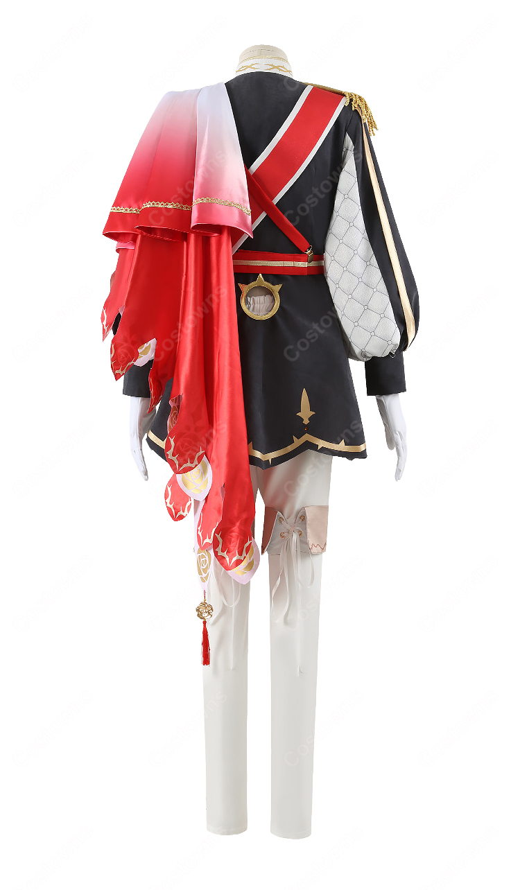 ウマ娘 プリティーダービー ローズキングダム 勝負服 コスプレ衣装 薔薇モチーフのマント付き イベント撮影向け-5