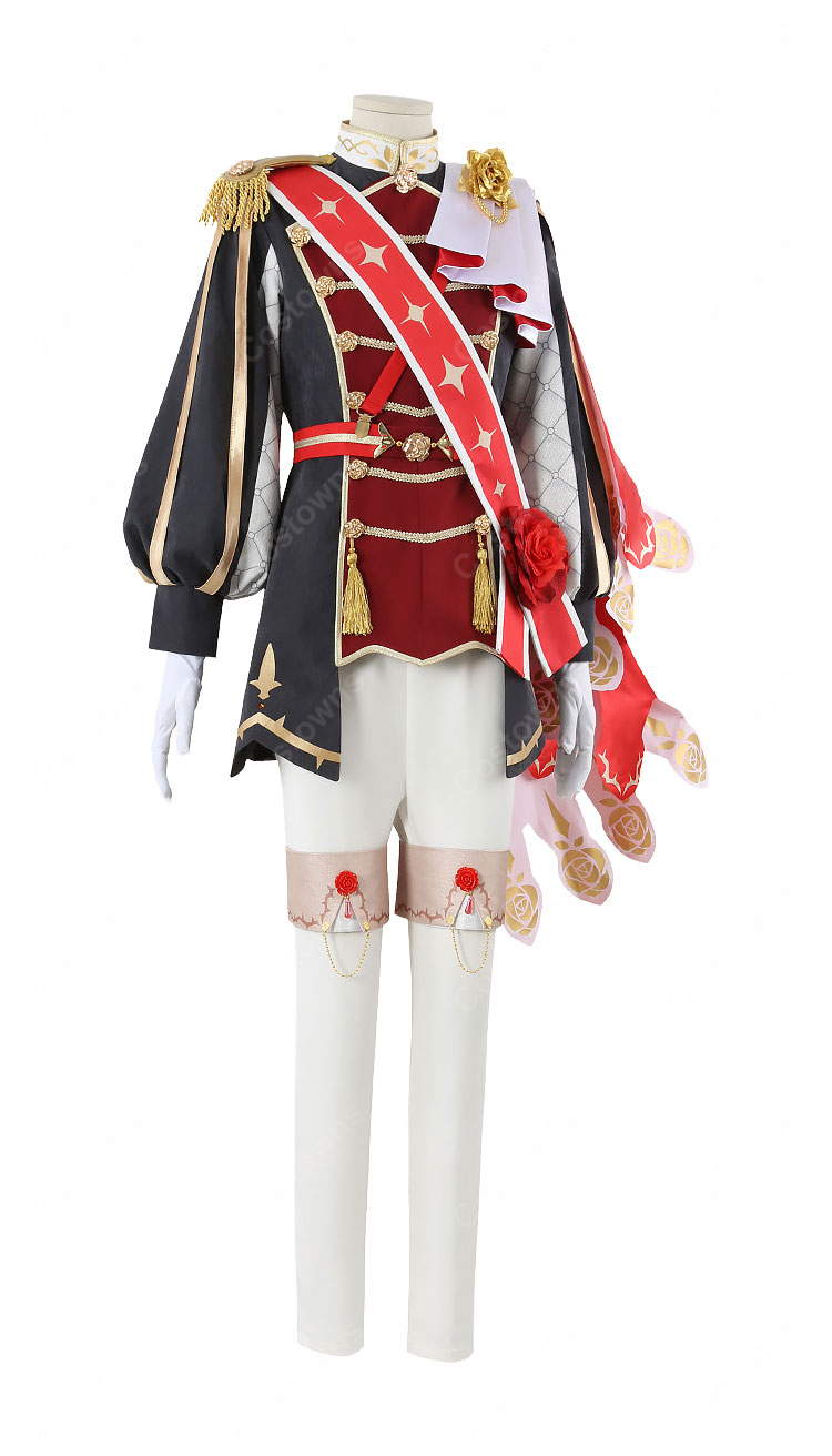 ウマ娘 プリティーダービー ローズキングダム 勝負服 コスプレ衣装 薔薇モチーフのマント付き イベント撮影向け-3