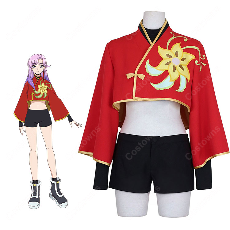 カードファイト!! ヴァンガード Divinez 員弁ナオ コスプレ衣装 赤いショートジャケットセット-1