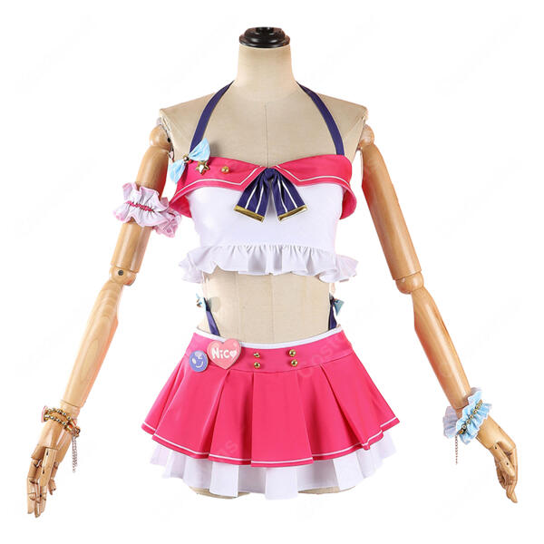 ラブライブ！School idol project 矢澤にこ 水着Ver. コスプレ衣装 ピンクのアイドル風セット元の画像