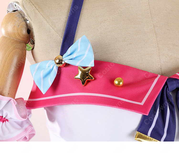 ラブライブ！School idol project 矢澤にこ 水着Ver. コスプレ衣装 ピンクのアイドル風セット-6