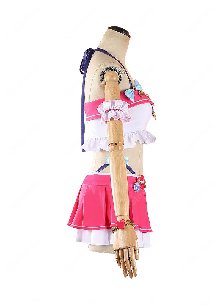 ラブライブ！School idol project 矢澤にこ 水着Ver. コスプレ衣装 ピンクのアイドル風セット-3