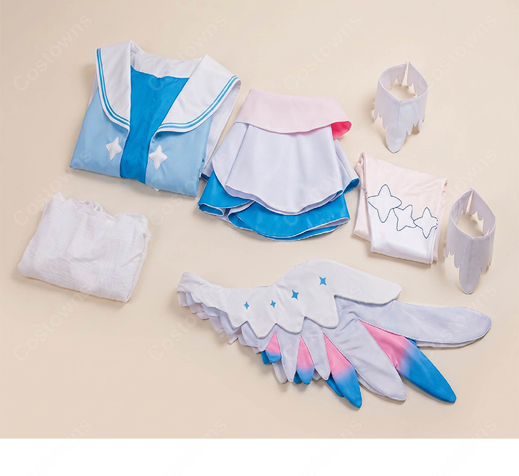 hololive ホロライブ 天音かなた 天使 コスプレ衣装 翼付き 撮影イベント向け-12