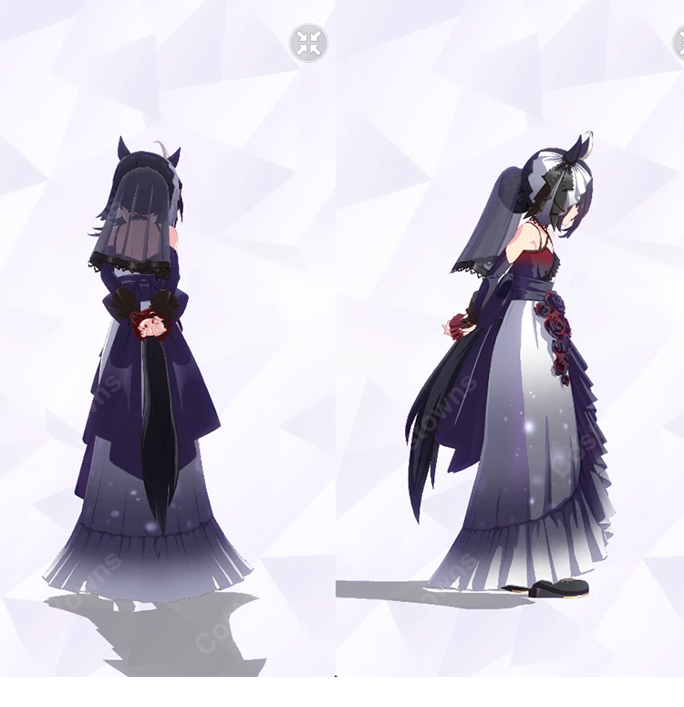 ウマ娘 プリティーダービー マンハッタンカフェ [幽玄薔薇] 花嫁衣装 勝負服 コスプレ衣装-3