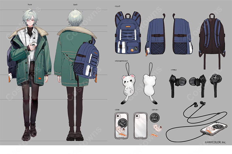 にじさんじ レヨン Y4T4 デフォルト衣装 コスプレ衣装 グリーンアウター-2