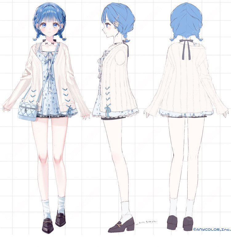 にじさんじ 小々波いるか Y4T4 デフォルト衣装 コスプレ衣装-1