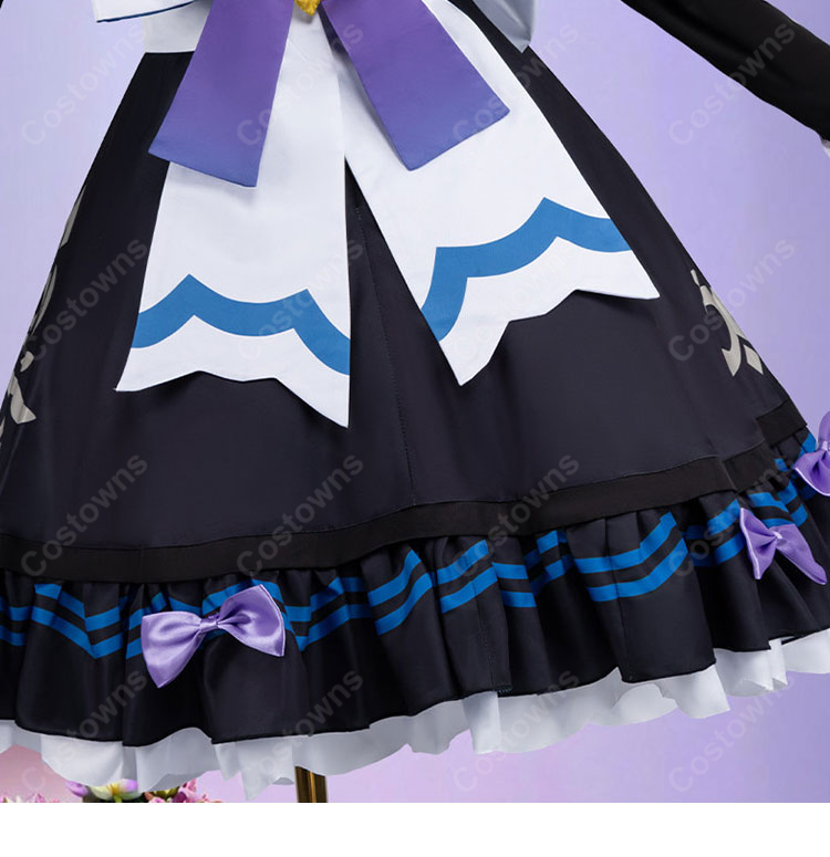 原神 星々の幻境 美しき褒賞・夜更け エレガントスタイル 女性用メイド服 コスプレ衣装 9点セット 撮影・イベント向け-8