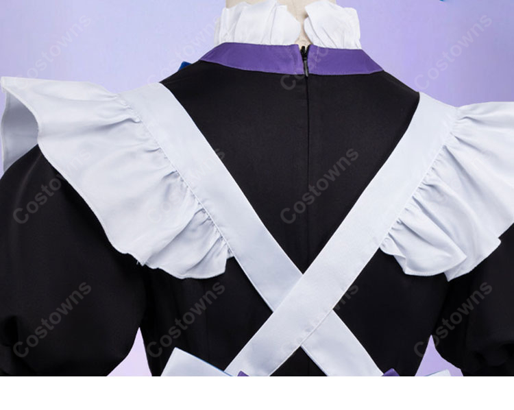 原神 星々の幻境 美しき褒賞・夜更け エレガントスタイル 女性用メイド服 コスプレ衣装 9点セット 撮影・イベント向け-9