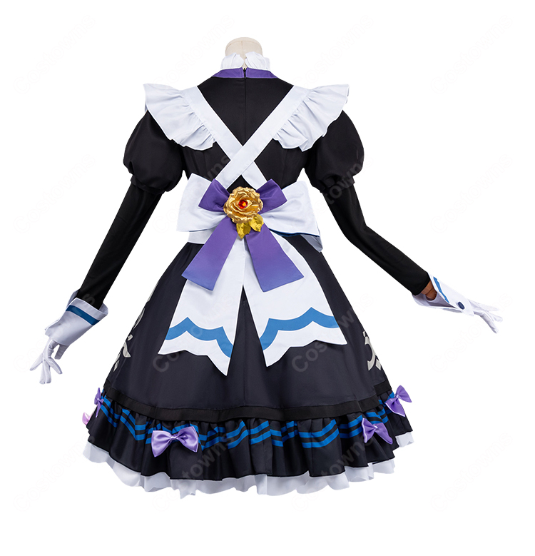 原神 星々の幻境 美しき褒賞・夜更け エレガントスタイル 女性用メイド服 コスプレ衣装 9点セット 撮影・イベント向け-4