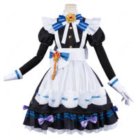 原神 星々の幻境 美しき褒賞・夜更け エレガントスタイル 女性用メイド服 コスプレ衣装 9点セット 撮影・イベント向け