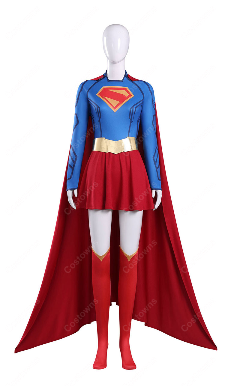 SUPERGIRL/スーパーガール カーラ・ゾー=エル コスプレ衣装 ワンピース・ケープ付き4点セット XS~XXXL-2