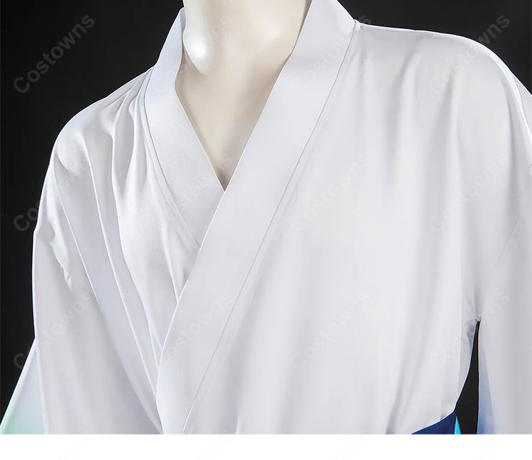 MONSTERS 一百三情飛龍侍極 リューマ コスプレ衣装 白×グリーンの和装 帯付き-5