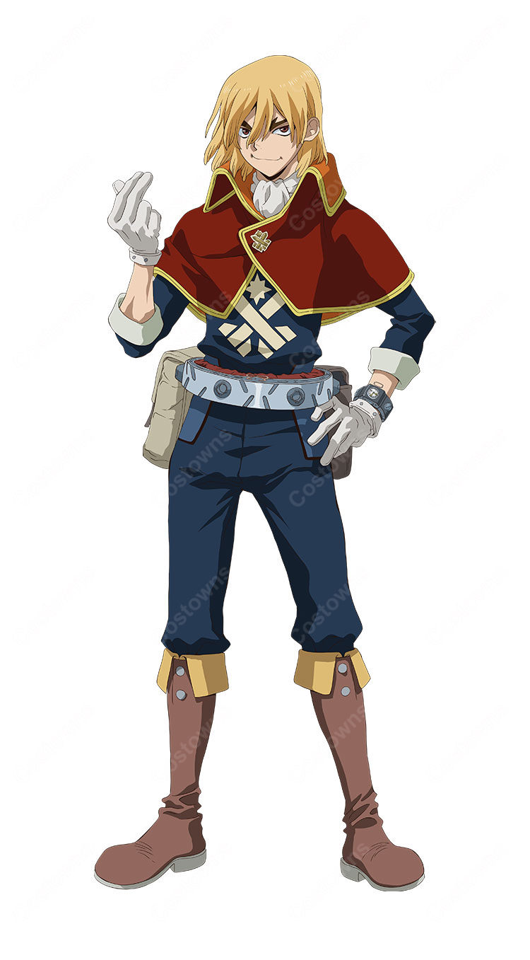Dr.STONE 七海龍水 宇宙飛行士 船内服Ver. コスプレ衣装 ベルト・腰ポーチ付き-1