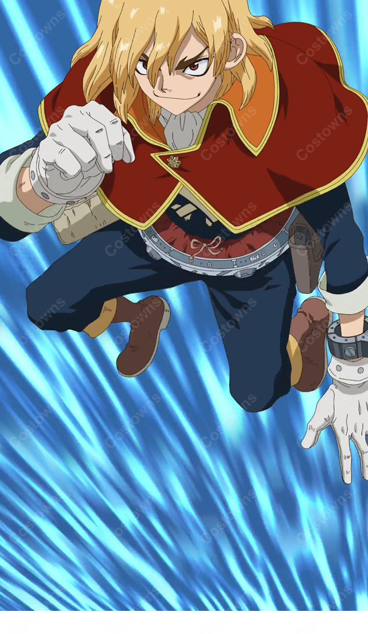 Dr.STONE 七海龍水 宇宙飛行士 船内服Ver. コスプレ衣装 ベルト・腰ポーチ付き-3