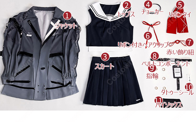 鳴潮 朽葉千咲 コスプレ衣装 制服-7