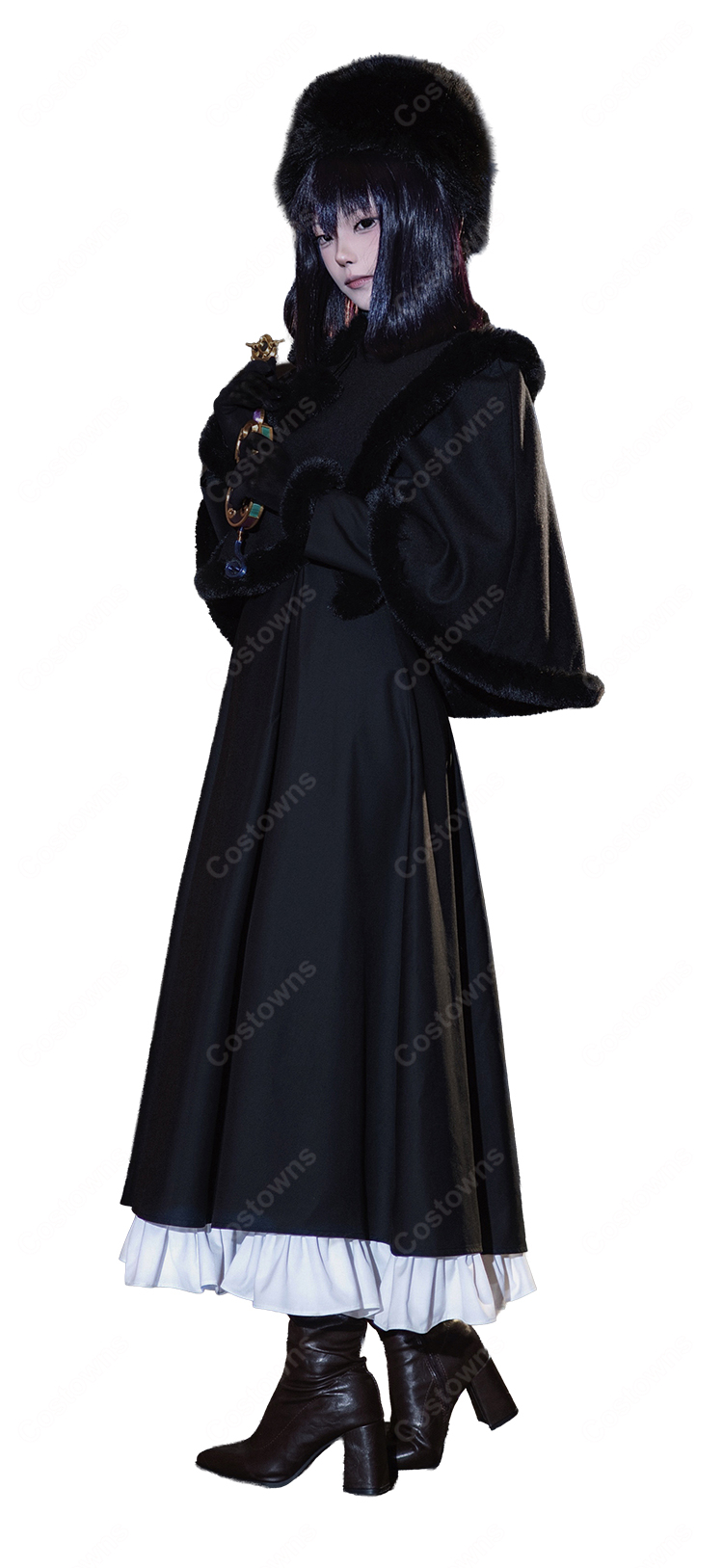 魔法使いの夜×Fate/Grand Order 久遠寺有珠 コスプレ衣装 ケープ・帽子付き イベント撮影向け COSTOWNS-3