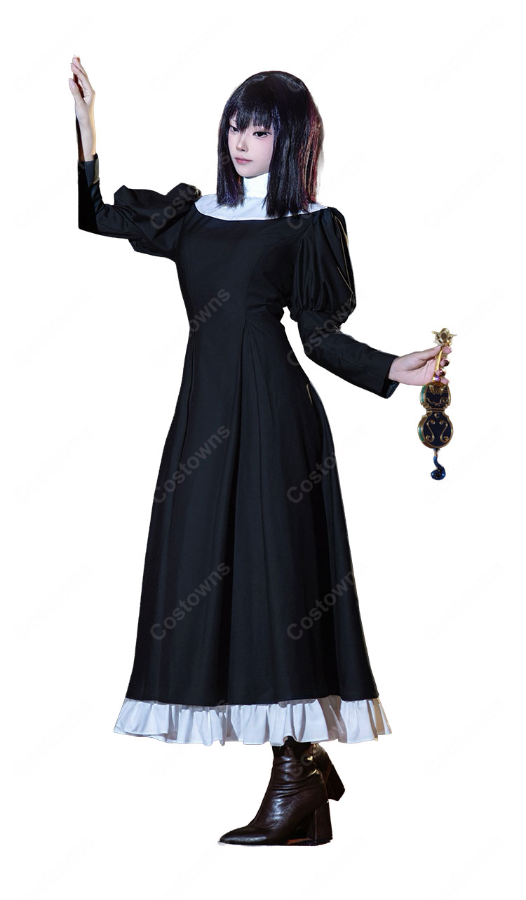魔法使いの夜×Fate/Grand Order 久遠寺有珠 コスプレ衣装 ケープ・帽子付き イベント撮影向け COSTOWNS-7