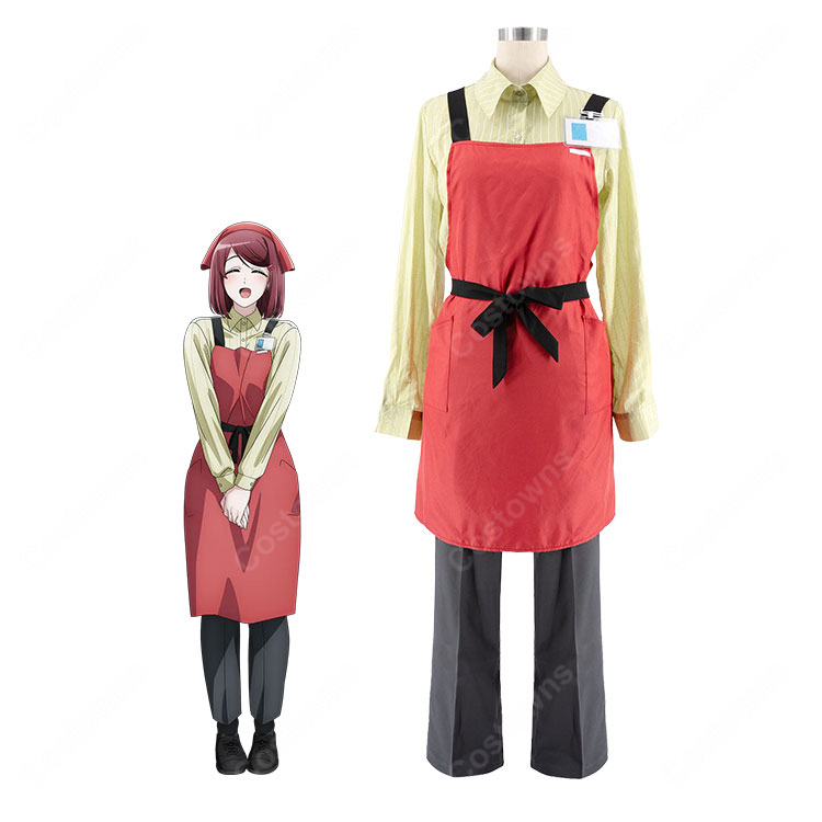 スーパーの裏でヤニ吸うふたり 山田 コスプレ衣装 スーパーS店員制服 エプロン付き-1