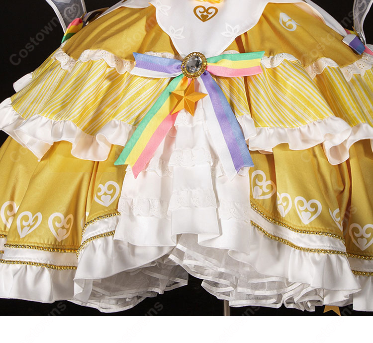 プリパラ 真中らぁら 神ドレスコーデ コスプレ衣装 王冠・羽根付き 豪華ステージ衣装 イベント撮影向け-7
