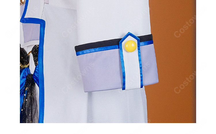 プロジェクトセカイ KAITO アトラクティブコート コスプレ衣装 白×ブルーの華やかコートセット イベント撮影向け-9