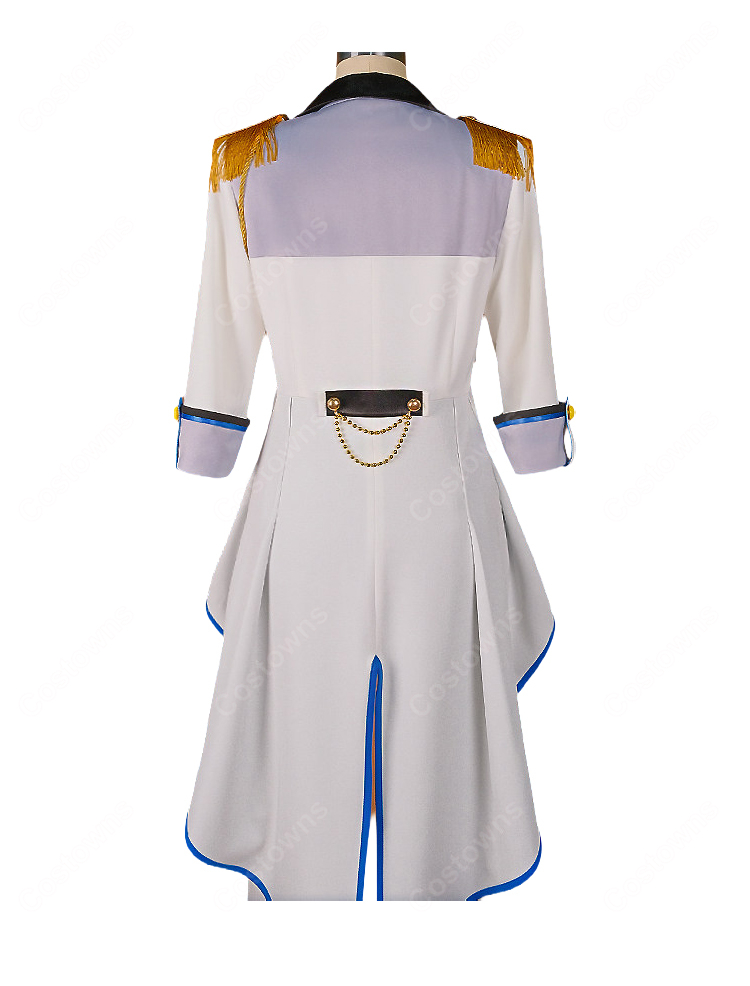 プロジェクトセカイ KAITO アトラクティブコート コスプレ衣装 白×ブルーの華やかコートセット イベント撮影向け-4
