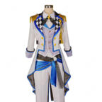 プロジェクトセカイ KAITO アトラクティブコート コスプレ衣装 白×ブルーの華やかコートセット イベント撮影向け