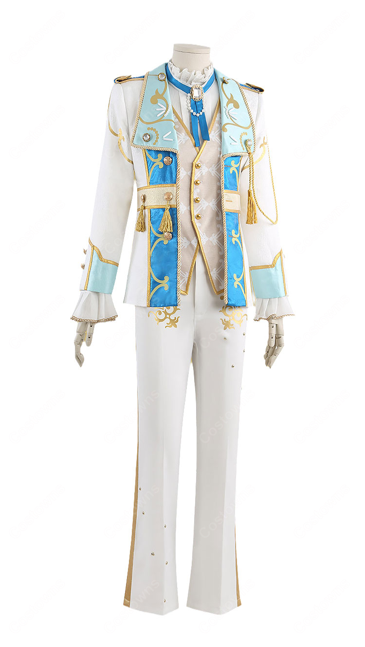 あんさんぶるスターズ！！ 天祥院英智・氷鷹北斗・朱桜司 プロローグのそのあとへ コスプレ衣装 白×ブルーの王子風セット-3