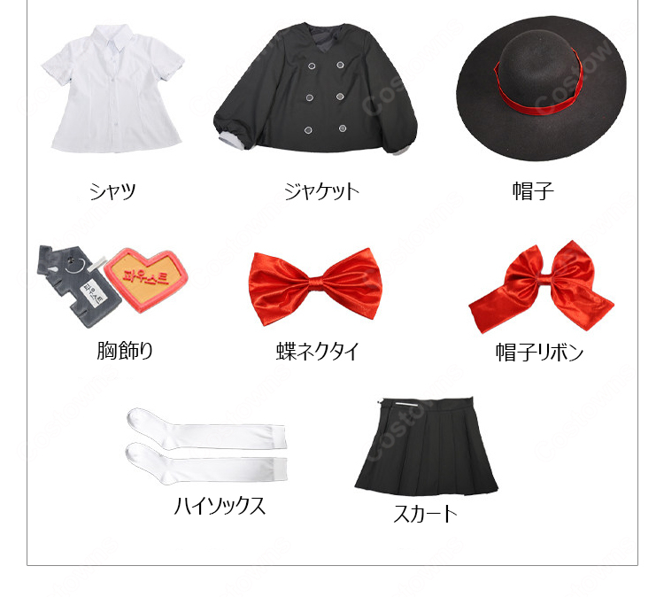 Limbus Company とある春の夜の夢3 囚園児 ファウスト コスプレ衣装 黒の園児風セット 帽子・胸飾り付き COSTOWNS-8