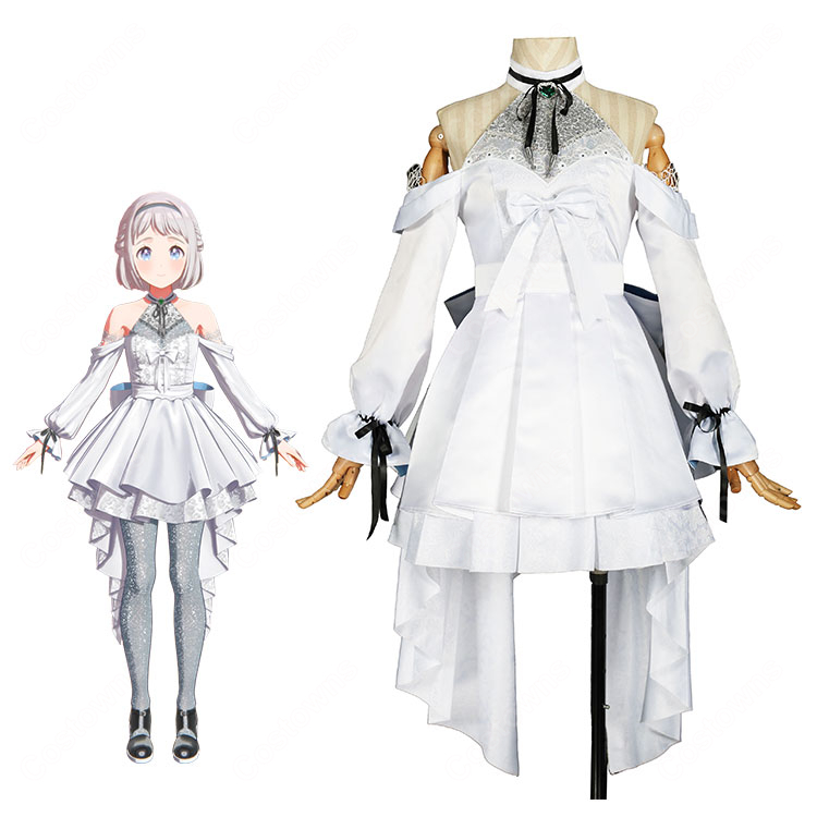 学園アイドルマスター 葛城リーリヤ ときめきエモーション コスプレ衣装 白ワンピース アイドル衣装-1