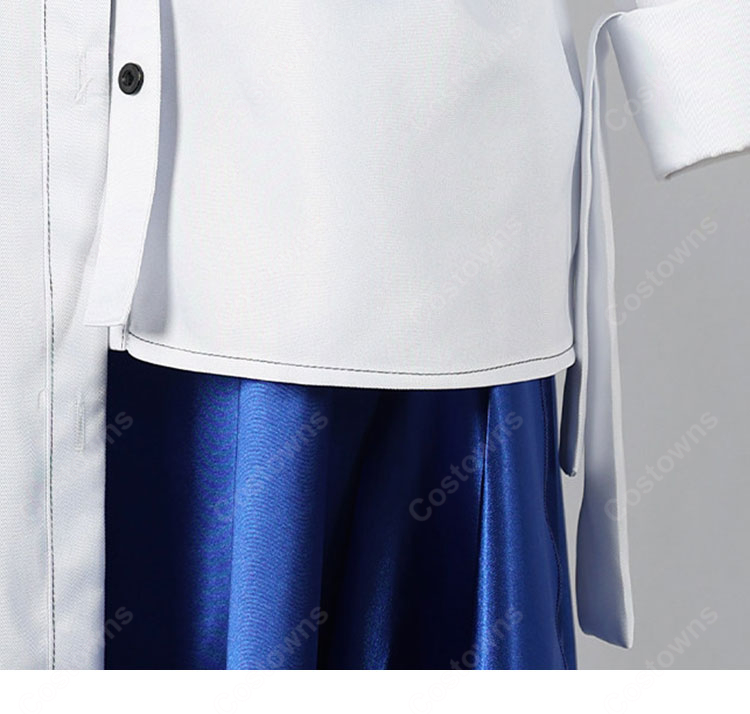 学園アイドルマスター 月村手毬 一体いつから コスプレ衣装 白×ブルー系ステージ衣装 トップス・スカート付き-6