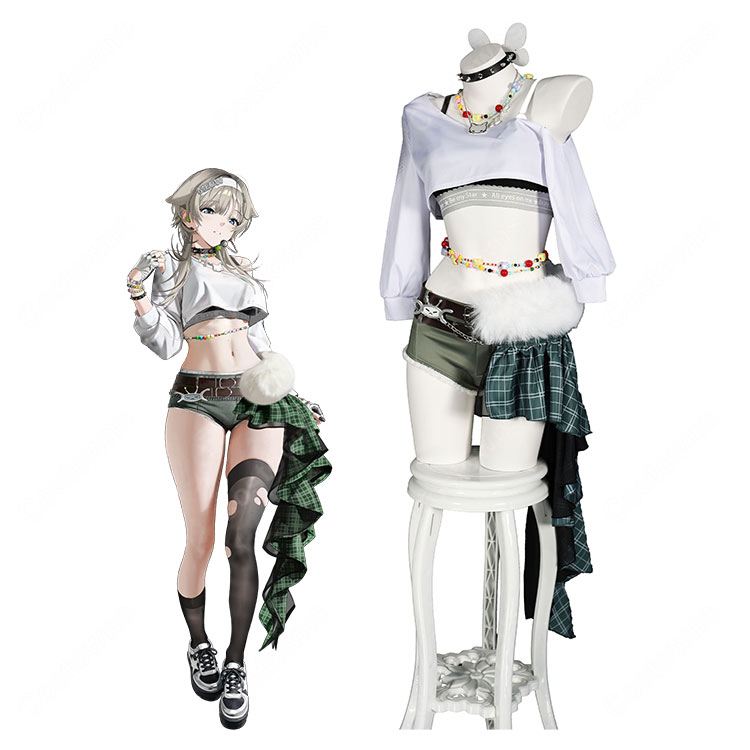 勝利の女神:NIKKE プリカ コスプレ衣装 T.T. STARアイドル衣装 小物付きセット-1