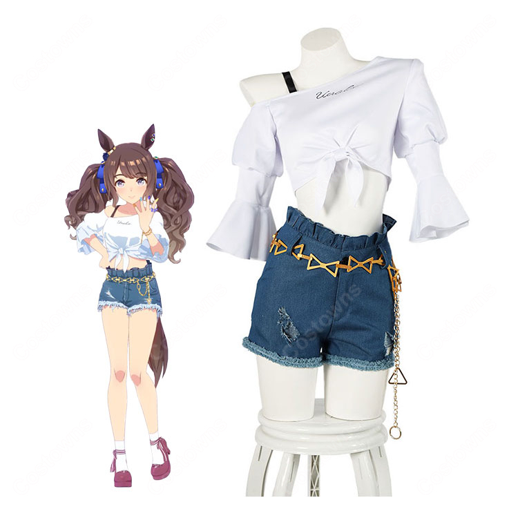 ウマ娘 プリティーダービー トーセンジョーダン 私服Ver. コスプレ衣装 ウマ耳・腰チェーン付き-1