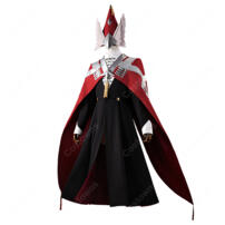 とんがり帽子のアトリエ イースヒース コスプレ衣装 魔警団副団長 赤黒ロングケープ・帽子・小道具付きセット