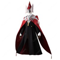とんがり帽子のアトリエ イースヒース コスプレ衣装 魔警団副団長 赤黒ロングケープ・帽子・小道具付きセット(202×202)