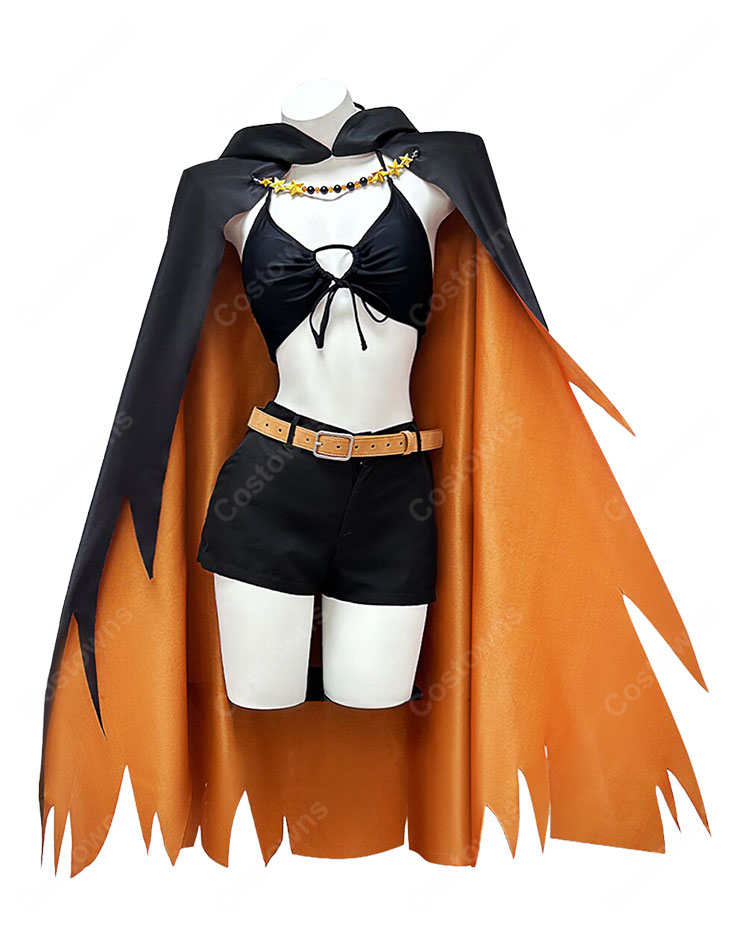 Re:ゼロから始める異世界生活 4th season シャウラ コスプレ衣装 黒×オレンジマント・カチューシャ付き-2